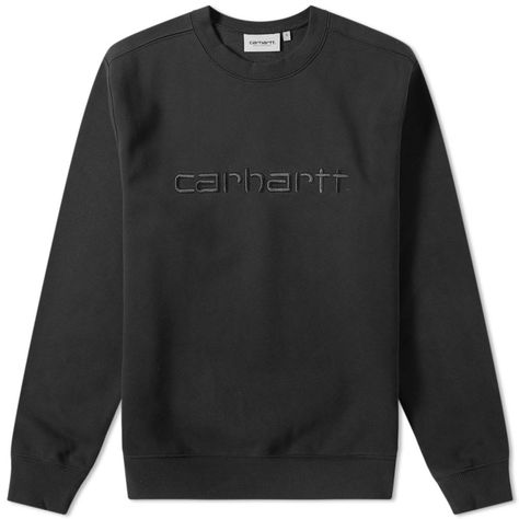 CARHARTT CARHARTT LOGO SWEAT. #carhartt #cloth Carhartt Sweater, Carhartt Logo, Stylish Logo, Carhartt Work In Progress, American Brand, Style Sneakers, Carhartt Wip, Carhartt Mens, Crewneck Sweater