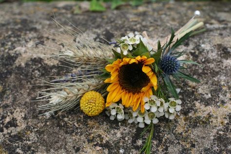 Thistle Wedding Flowers, Thistle Wedding, Taylor Wedding, Wedding Flowers Sunflowers, Wedding Flowers Roses, Wedding Color Pallet, Sunflower Wedding Bouquet, Sunflower Themed Wedding, Rustic Farm Wedding