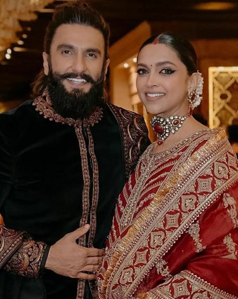 Deepika And Ranveer, South Bombay, Deepika Padukone And Ranveer Singh, Mens Traditional Wear, Deepika Ranveer, Sabyasachi Bride, Deepika Padukone Style, Bollywood Couples, Saree Designs Party Wear