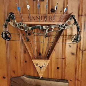 Compound Bow Rack, Pallet Pantry, Bow Rack, Archery Tips, Bow Storage, Bow Display, Hunting Room, Bamboo Rods, Traditional Bow