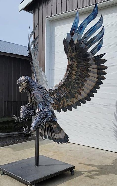 Eagle Statue, Steel Art, Steel Sculpture, Metal Art Sculpture, Bird Sculpture, Welding Art, Scrap Metal Art, Scrap Metal, Animal Sculptures