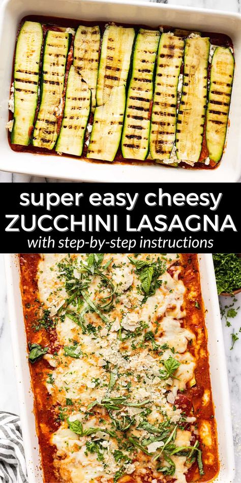 Veg Lasagna, Veggie Lasagna Recipe, Zucchini Lasagna Recipe, Zucchini Dishes, Zucchini Lasagne, Delicious Lasagna, Best Zucchini, Vegan Casserole, Meat Lasagna