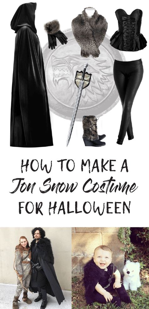 These Jon Snow costume ideas are perfect for halloween! Jon Snow Halloween Costume, John Snow Costume, Sansa Stark Costume, Snow Costume, Jon Snow Costume, Punny Costumes, John Snow, Fun Halloween Food, Scary Decorations