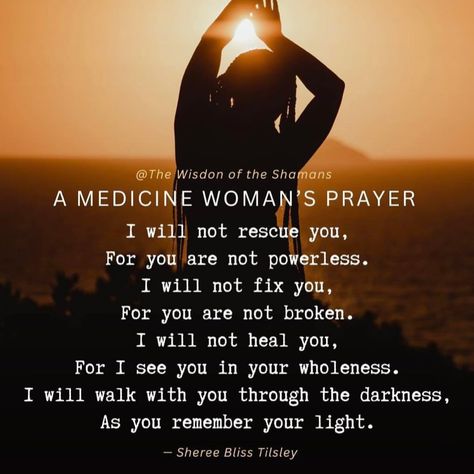 This resonates so deeply as someone who holds space for others to come back to themselves. It’s not about me doing anything for you, but rather a witnessing of what is already there. An undoing of everything that you thought that you were and an opening to who you have always been. The realization that you have everything that you have ever wanted and needed within you to heal, grow, expand, love, and find your bliss. A realization that you are your own healer. I am but a witness to the ... Divine Feminine Quotes, Warrior Goddess Training, Shaman Woman, Feminine Quotes, Book For Women, Goddess Quotes, Soul Journey, Warrior Goddess, Reiki Symbols