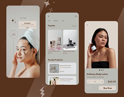 Skincare App, Ux App Design, Ui Ux App, Skin Care Product, Mobile App Design, Kids Logo, Skin Cream, Design Product, Hair Shampoo