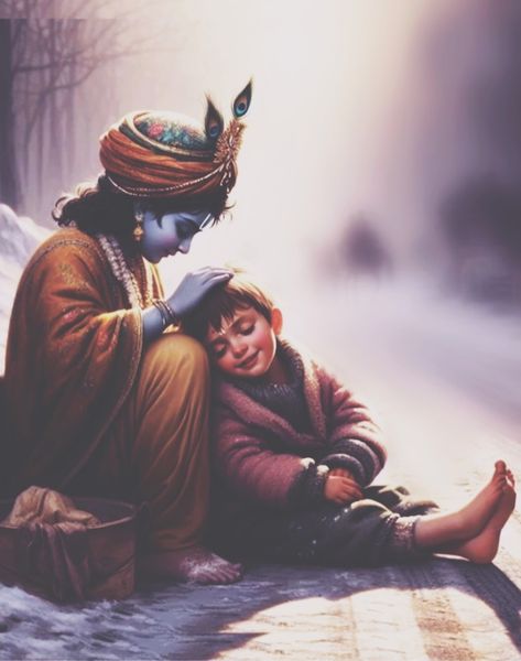 Krishna Hugging Devotee, Krishna Childhood, Jay Dwarkadhish, Hare Rama Hare Krishna, Hug Images, Man Praying, Childhood Photography, Profile Picture Images, Business Portrait Photography