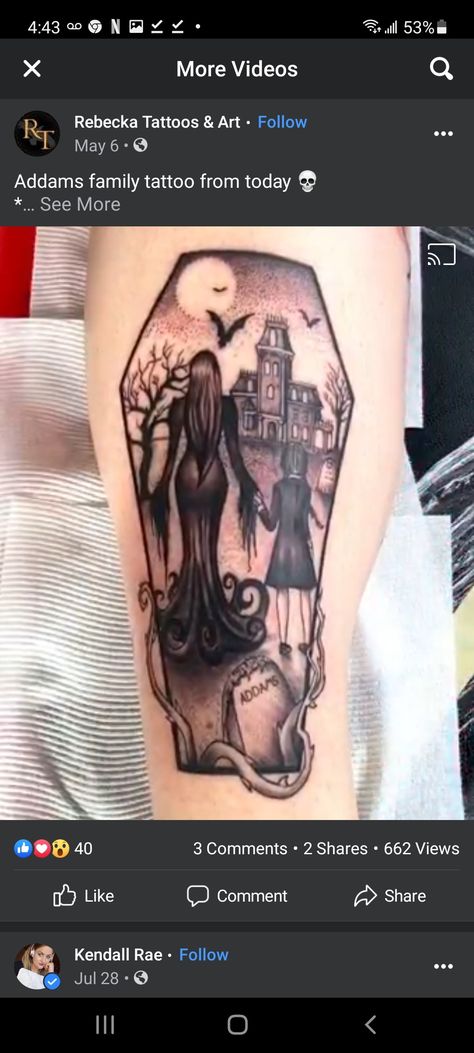 Spooky Sleeve Tattoo, Addams Family Tattoo, Family Sleeve Tattoo, Halloween Tattoos Sleeve, Tattoo Machine Tattoo, Tattoo Ideas Unique, Tattoo Artist Tattoo, Stomach Tattoos Women, Beauty Tattoo