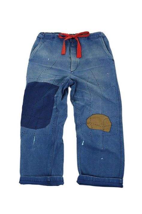 Blue Work Pants, Repair Jeans, Denim Repair, Woodstock 1969, Denim Workwear, Torn Jeans, Custom Jeans, Vintage Workwear, American Denim