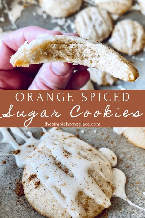 Spiced Sugar Cookies, Sugar Cookie Icing Recipe, Spice Sugar Cookies, Orange And Cinnamon, Orange Dessert, Christmas Cookie Recipes Holiday, Cookie Icing Recipe, Orange Frosting, Recipes Holiday