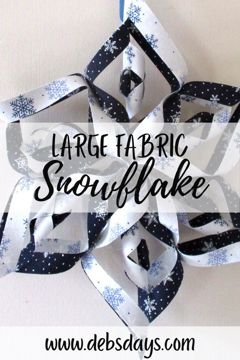 Learn how to make a fabric snowflake holiday decoration or large Christmas tree ornament with this how-to video. It's a no-sew DIY project tutorial. Styrofoam Ball Crafts, Fabric Snowflake, Snowflake Diy, Sewn Christmas Ornaments, Diy Christmas Ball, Snowflake Decoration, Christmas Sewing Projects, Snow Flakes Diy, Large Christmas Tree