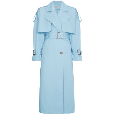 Vika Gazinskaya Blue Midi Trench Coat (£1,895) ❤ liked on Polyvore featuring outerwear, coats, blue, midi trench coat, blue trenchcoat, trench coats, blue trench coat and midi coat Light Blue Trench Coat, Raincoat Design, Classy Coat, Vika Gazinskaya, Venus Fashion, Blue Trench Coat, Iranian Women Fashion, Fashion Drawing Dresses, Blue Coat