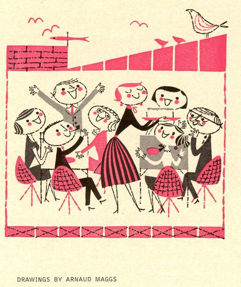 All sizes | Woman's Day-Jun 1954 | Flickr - Photo Sharing! 1950s Illustration, Derek Yaniger, Vintage Illustration Art, Mid Century Illustration, Childrens Books Illustrations, Cat Artwork, Pop Surrealism, Retro Illustration, Mid Century Art