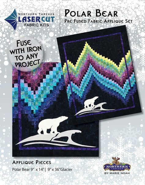 Polar Bear Laser Cut Applique Set Polar Bear Quilt, Bargello Quilt Patterns, Bargello Quilt, Quilting Machines, Bargello Quilts, Sewing Machine Repair, Bear Quilts, Sewing And Quilting, Cozy Quilts