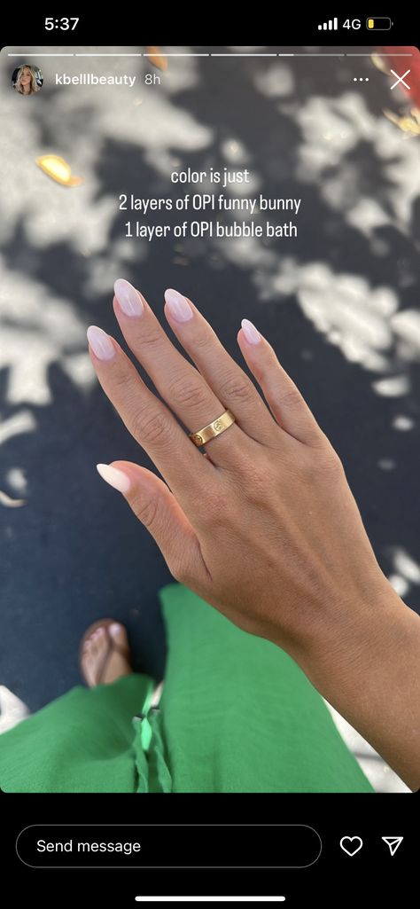 Nail Ideas August 2023, French Tip Manicure And Pedicure, August Wedding Nails, French Alternative Nails, Bridesmaid Neutral Nails, Sophia Richie Nails 2023, Bubblebath Opi Funny Bunny, Almond Dip Nail Designs, Neutral Nails 2023