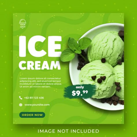 Ice Cream Layout, Ice Cream Social Media, Learn Graphic Design, Food Promotion, Food Banner, Ice Cream Social, Social Media Advertising Design, Food Menu Design, Food Graphic Design