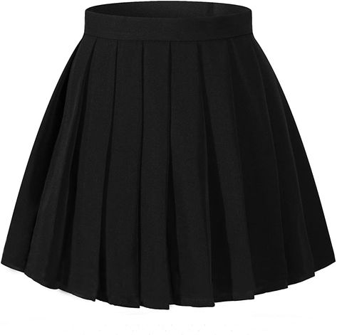 Grunge Skirts, Ladies Costumes, Waisted Skirts, Mode Emo, Flared Skirts, Womens Costumes, High Waisted Pleated Skirt, Black Pleated Skirt, Skirt Pleated