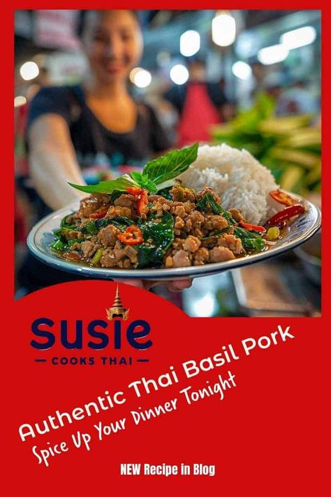 Discover the irresistible flavors of Thai Basil Pork! This savory stir-fry combines tender pork with aromatic basil, garlic, and a touch of chili for a quick, flavorful meal. Perfect over steamed rice, it's an easy-to-make dish that brings authentic Thai tastes to your dinner table. Whether for a weeknight meal or a special occasion, indulge in this delicious recipe and savor the essence of Thai cuisine! 🌿🐖🌶️ #ThaiFood #BasilPork #StirFryRecipe #EasyDinner Recipes With Thai Basil, Thai Basil Pork Stir Fry, Thai Basil Pork, Basil Pork, Pad Kra Pao, Pork Stir Fry Recipes, Pork Spices, Spice Tray, Thai Recipe