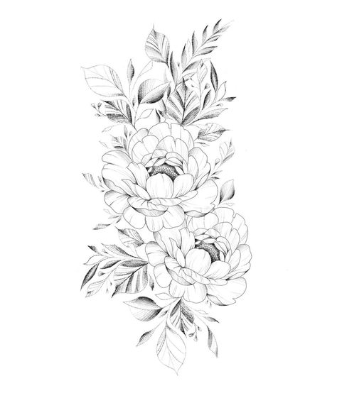 Inspiration Tattoos, Floral Tattoo Sleeve, Peonies Tattoo, Floral Tattoo Design, Tattoo Feminina, Hip Tattoo, Flower Tattoo Designs, Dog Tattoos, Tattoo Styles