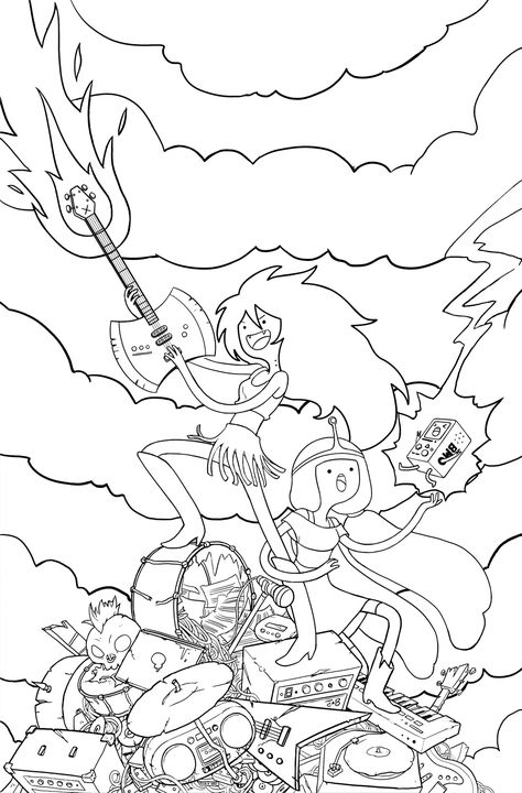 Adventure Time Coloring Pages - Best Coloring Pages For Kids Adventure Time Coloring Pages, Marceline And Princess Bubblegum, Adventure Time Marceline, Princess Coloring Pages, Coloring Page Ideas, Princess Coloring, Princess Bubblegum, Cartoon Coloring Pages, Disney Coloring Pages