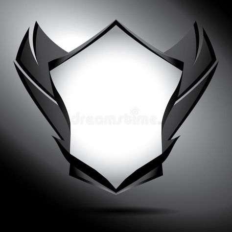 Black and white shield with wings. Precisely illustrated unique dark shield and , #affiliate, #shield, #wings, #Black, #white, #unique #ad Shield With Wings, Wings Illustration, Logo Design Inspiration Graphics, Black And Blue Wallpaper, Shield Vector, Wings Black, Ribbon Logo, Sports Logo Design, Game Logo Design