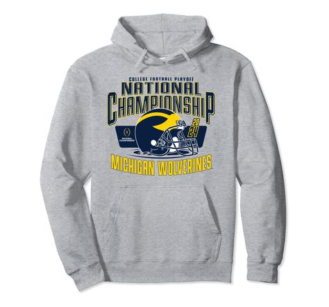 PRICES MAY VARY. Officially Licensed 2024 College Football Playoff Championship apparel. Get ready to cheer on the Michigan Wolverines in the 2024 CFP National Championship. Wear this fan favorite Michigan Wolverines 2024 CFP National Championship apparel to the game or just hanging out cheering on your favorite team. The soft material and digitally printed logo make this a great addition to any apparel collection. 8.5 oz, Classic fit, Twill-taped neck Blue Text, Varsity Style, University Of Michigan, Pullover Hoodie, Michigan, University, Navy Blue, Tank Top, Navy