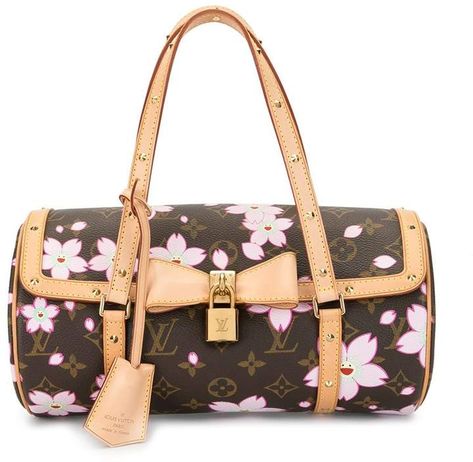 x Takashi Murakami 2003 pre-owned Cherry Blossom Monogram Papillon tote bag Τσάντες Louis Vuitton, Louis Vuitton Cherry Blossom, Louis Vuitton Murakami, Louis Vuitton Papillon, Luxury Bags Collection, Takashi Murakami, Vintage Monogram, Fancy Bags, Pretty Bags