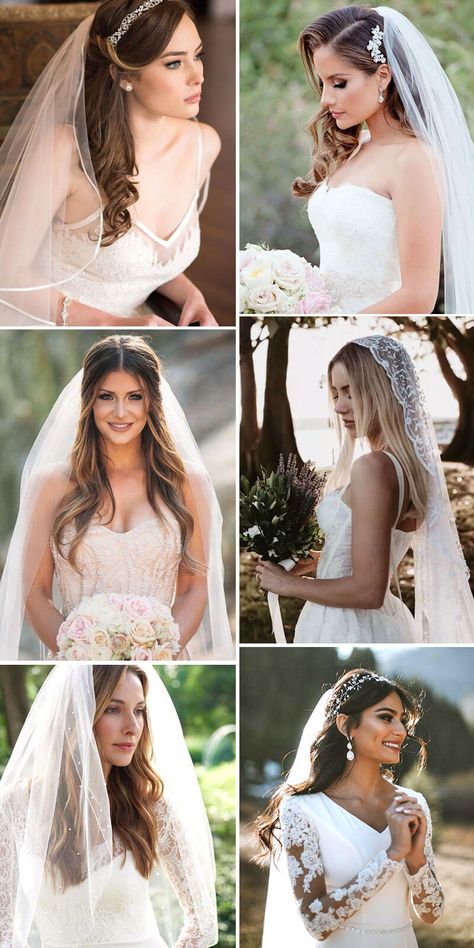 42 Dreamy Wedding Hairstyles that Look Stunning with Veils, wear your hair down with chic veils to set a loose and relaxed bridal look, half up half down wedding hairstyles #weddinghairstyles #weddinghairstyleswithveils Wedding Hair Down With Veil, Hair Down With Veil, Bridal Hair Down With Veil, Veil Hair Down, Hair With Veil, Latina Wedding, Bride Hairstyles With Veil, Bridal Hair Down, Classic Wedding Hair