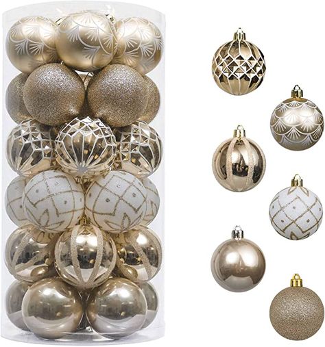 White Christmas Ornaments, Plastic Christmas Tree, Christmas Ball Ornaments, Hanging Christmas Tree, Gold Christmas Tree, Christmas Ornament Sets, Christmas Ball, Christmas Settings, Gold Christmas