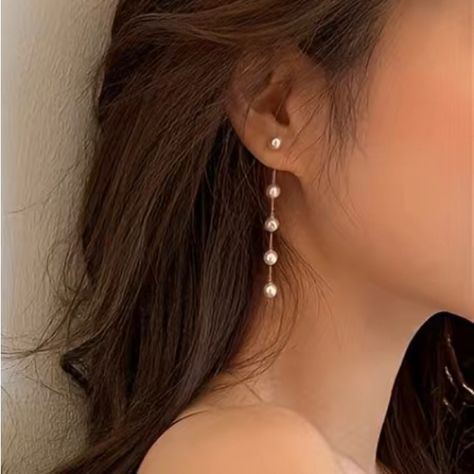 Korean Jewelry Earrings, Long Pearl Earrings, Korean Jewelry, Pearl Earrings Wedding, Prom Earrings, Wedding Pendant, Bridal Earrings Pearl, Prom Jewelry, Statement Drop Earrings