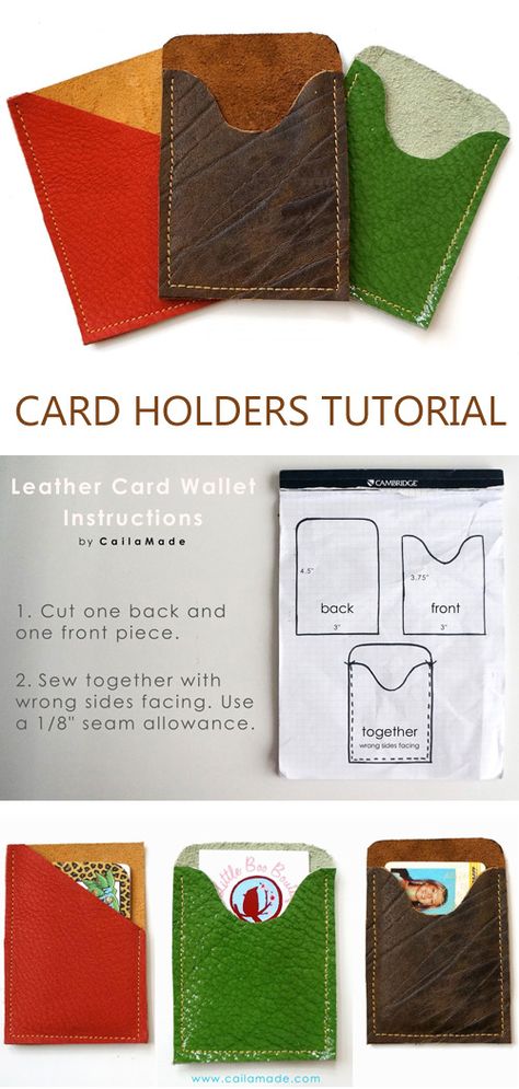 Simple Leather Card Holder, First Leather Project, Scrap Leather Projects Simple, What To Make With Leather Scraps Ideas, Faux Leather Scrap Projects, Leather Credit Card Holder Pattern, What To Do With Leather Scraps, Small Leather Gifts Diy, Handmade Leather Gifts