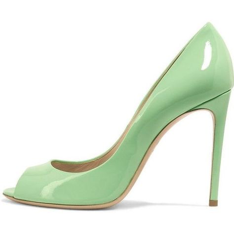 Green Shoes Aesthetic, Pencil Heels, Green Pumps, Platform High Heel Shoes, Green Heels, Designer Pumps, Shoes Platform, Shoes High, Patent Leather Pumps