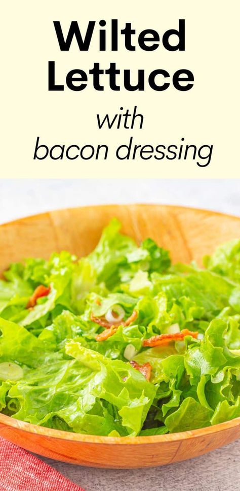 Ultimate Wilted Lettuce Recipe: A Southern Classic  - Pear Tree Kitchen Wilted Lettuce Salad Bacon, Red Leaf Lettuce Salad, Wilted Lettuce Recipe, Wilted Lettuce Salad, Southern Salad, Lettuce Recipe, Hot Bacon Dressing, Lettuce Salad Recipes, Southern Side Dishes