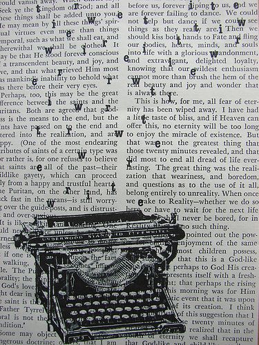 Aesthetic Book Art, Page Of A Book, Writer Poster, Drawing In Books Pages, Bullet Journal Page, School Book Covers, Newspaper Art, Book Page Art, Dictionary Art