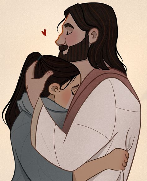 Jesus holding me illustration Jesus Hugging Girl Drawing, Jesus And Girl Illustration, God And His Daughter, Jesus Holding Woman, Jesus Holding Me, Jesus Illustration Art, Jesus Hugging Me, Jesus Hugging Girl, Jesus With Me