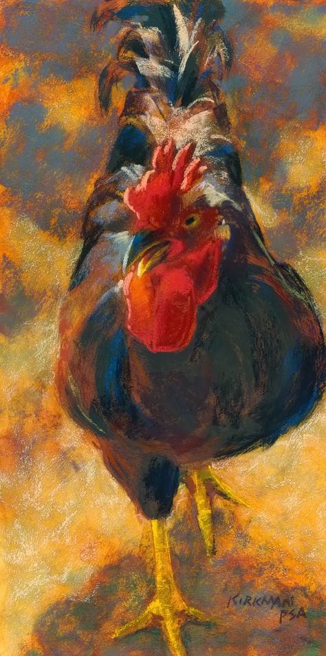 "Dark Chick Strutting" Rita Kirkman's Daily Paintings: February 2014 12 x 6 Rooster Painting, Chicken Painting, Afrique Art, Rooster Art, Chickens And Roosters, Chicken Art, Daily Painting, Pastel Art, Pastel Painting