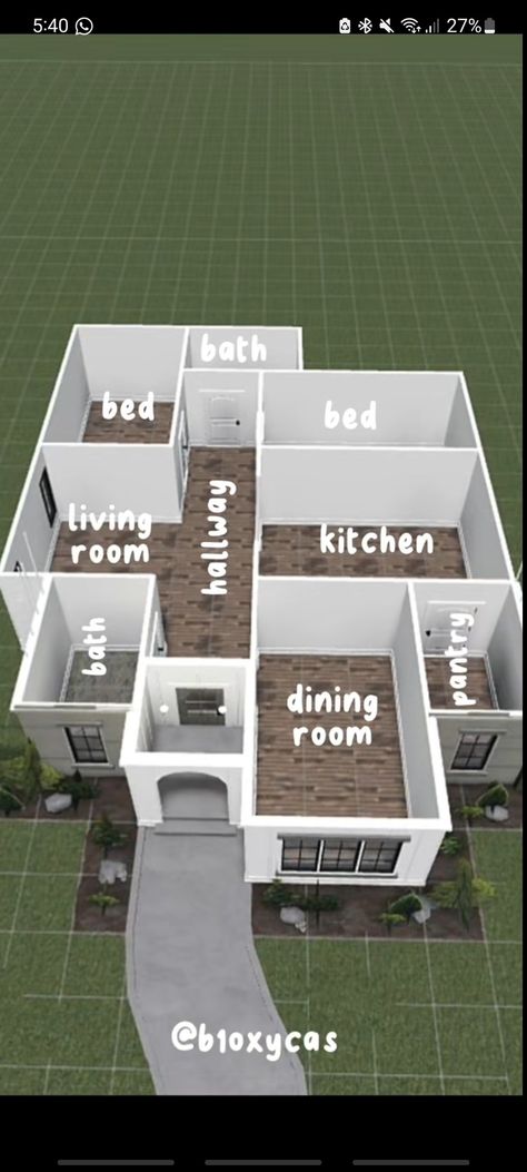 Rumah Minecraft Sederhana, Blocksburg Room Ideas￼, Free House Design, Bangunan Minecraft, House Decals, Bloxburg Decals Codes Wallpaper, House Decorating Ideas Apartments, Small House Layout, Tiny House Layout