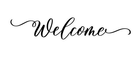 Welcome - calligraphic inscription with smooth lines. Welcome Font, She Shed Signs, Cool Handshakes, Cricut Explore Air Projects, Shed Signs, Idee Cricut, Scribble Art, Diy Gift Set, Diy Advent Calendar