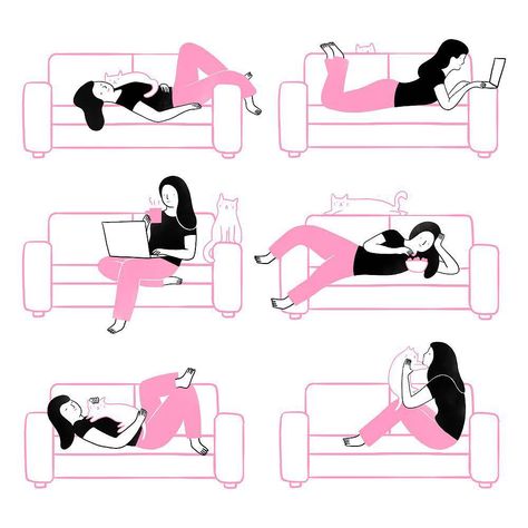 763 Likes, 8 Comments - Agathe Sorlet (@agathesorlet) on Instagram: “Sunday mood . . . #sunday #weekend #cat #sofa #chill #nap #illustration #serie #agathesorlet…” Sofa Tattoo, Nap Illustration, Cat Sofa, Sunday Mood, Illustration Art, Sofa, Anime, On Instagram, Instagram