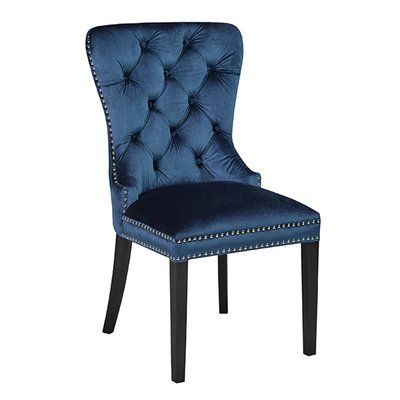 Blue Velvet Dining Chairs, Traditional Dining Tables, Blue Accent Chairs, Most Comfortable Office Chair, Blue Accent, Nail Head, Velvet Dining Chairs, Affordable Furniture, Cool Chairs