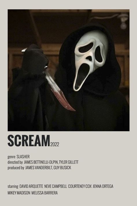 Jill Roberts, Indie Movie Posters, Scream Franchise, Scary Films, Beau Film, Iconic Movie Posters, Movie Card, Film Posters Minimalist, Scream Movie