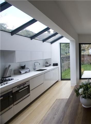 Alex Crabtree on Twitter: "Clever side return #kitchen design extension - light filled cooking lovely! #design decor #Pinterest inspiration https://t.co/TXAVt8uyjh" Kitchen Narrow, Narrow Kitchen, House Extension Design, Kitchen Black, Galley Kitchen, House Extension, Extension Ideas, Kitchen Extension, Terraced House