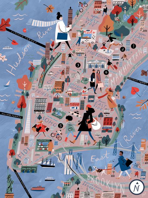 An autumnal map of shopping destinations in and around NYC, for The New York Times. City Maps Illustration, Nyc Map, Autumn In New York, Hand Drawn Map, Drawn Map, Map Of New York, City Illustration, Portland Maine, Travel Illustration