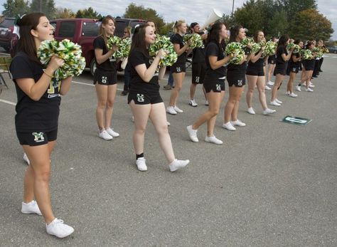 Husson University Cheer Husson University, Cheerleading, Bridesmaid Dresses, University, Wedding Dress