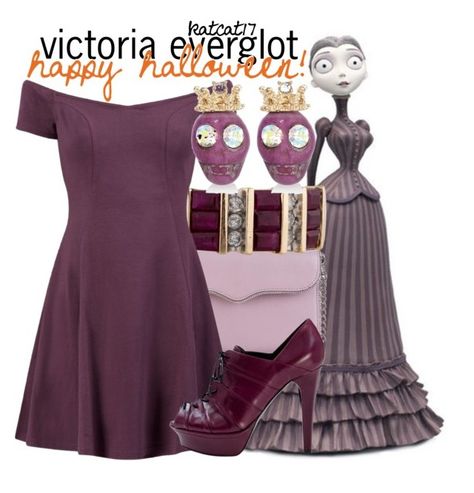 "victoria everglot: happy halloween!" by katcat17 ❤ liked on Polyvore featuring mode, Rebecca Minkoff, River Island, Halloween, timburton en corpsebride Victoria Everglot, Evil Queen, Geek Chic, Eclectic Style, Hallows Eve, Tim Burton, Purple Dress, Rebecca Minkoff, High Heel Shoes