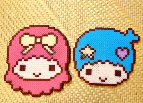 Sanrio Perler Beads, Perler Wall, Hannah Ideas, Kiki And Lala, Minecraft Village, Hama Art, Easy Perler Bead Patterns, Pearl Beads Pattern, Perler Ideas