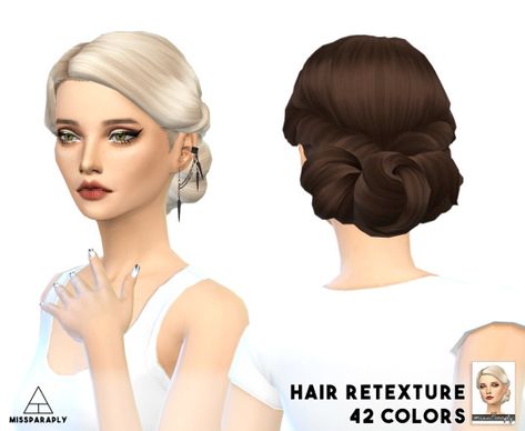 Miss Paraply: Hair retexture – EA TwistLow – 42 colors • Sims 4 Downloads Low Hairstyle, Ts4cc Hair, Sims Wedding, Sims 4 Wedding Dress, Ts4 Hair, The Sims 4 Cabelos, Sims 4 Cheats, Die Sims 4, Sims 4 Family