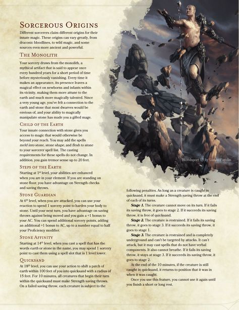 Sorcerous Origin Dnd 5e, Sorcerer Origins, Dnd Sorcerer, Homebrew Classes, D D Classes, Dnd Classes, Dungeons And Dragons 5e, Dnd Races, Dnd Homebrew