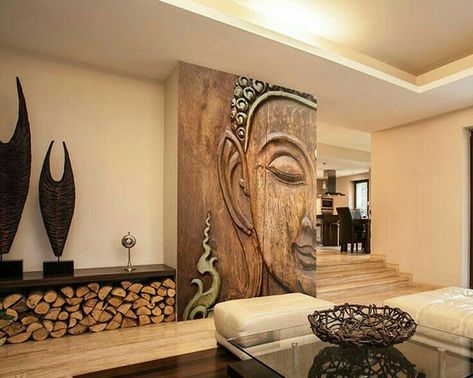 Buddha Wallpaper, Buddha Wall Decor, Korean House, Buddha Home Decor, Buddha Decor, Buddha Wall Art, Pooja Room Design, Luxury House Interior Design, Foyer Design