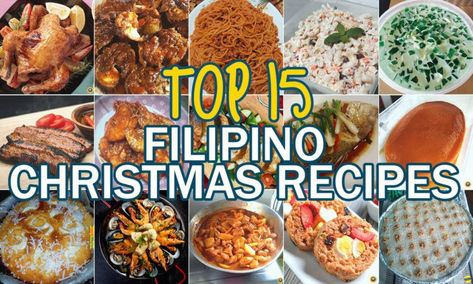 Pinoy Christmas Food, Pinoy Food Filipino Dishes, Filipino Food Party, Filipino Christmas Recipes, Filipino Christmas, New Years Eve Food, Christmas Buffet, Philippines Food, Christmas Dinner Menu