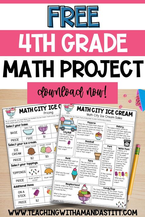 Download this free 4th grade math project that will engage your students and provide meaning around standards-based math skills. This Math City project includes activities for place value, operations and algebraic thinking, fractions, measurement, and geometry skills. Use this real world math project to teach students how math is used in the real world and to build problem solving skills. This activity includes a differentiation option and an activity for early finishers. Grab your free project! Math City, Third Grade Math Activities, Math Early Finishers, Math Activities Elementary, City Project, Algebra Activities, Algebraic Thinking, Upper Elementary Math, Fifth Grade Math